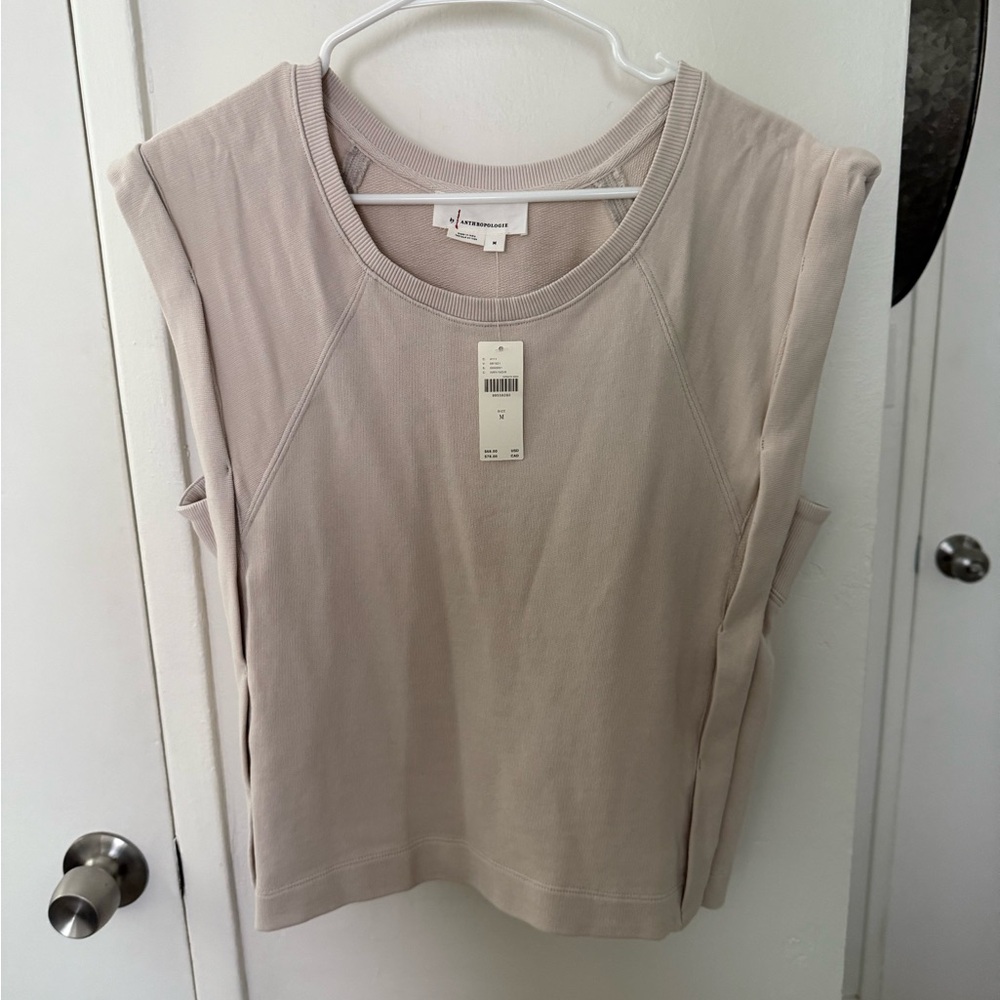 Anthropologie Cream Muscle Tee